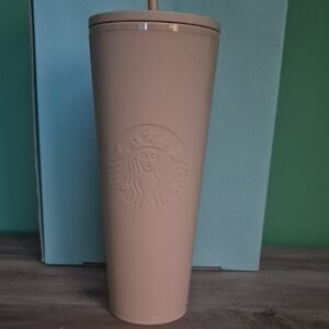 Starbucks | Dining | Starbucks Matte Beige Tumbler With Embossed Logo |  Poshmark